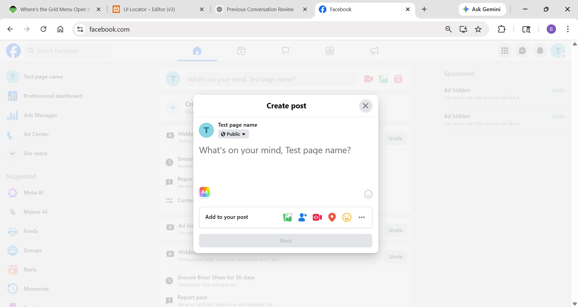Create Post Modal