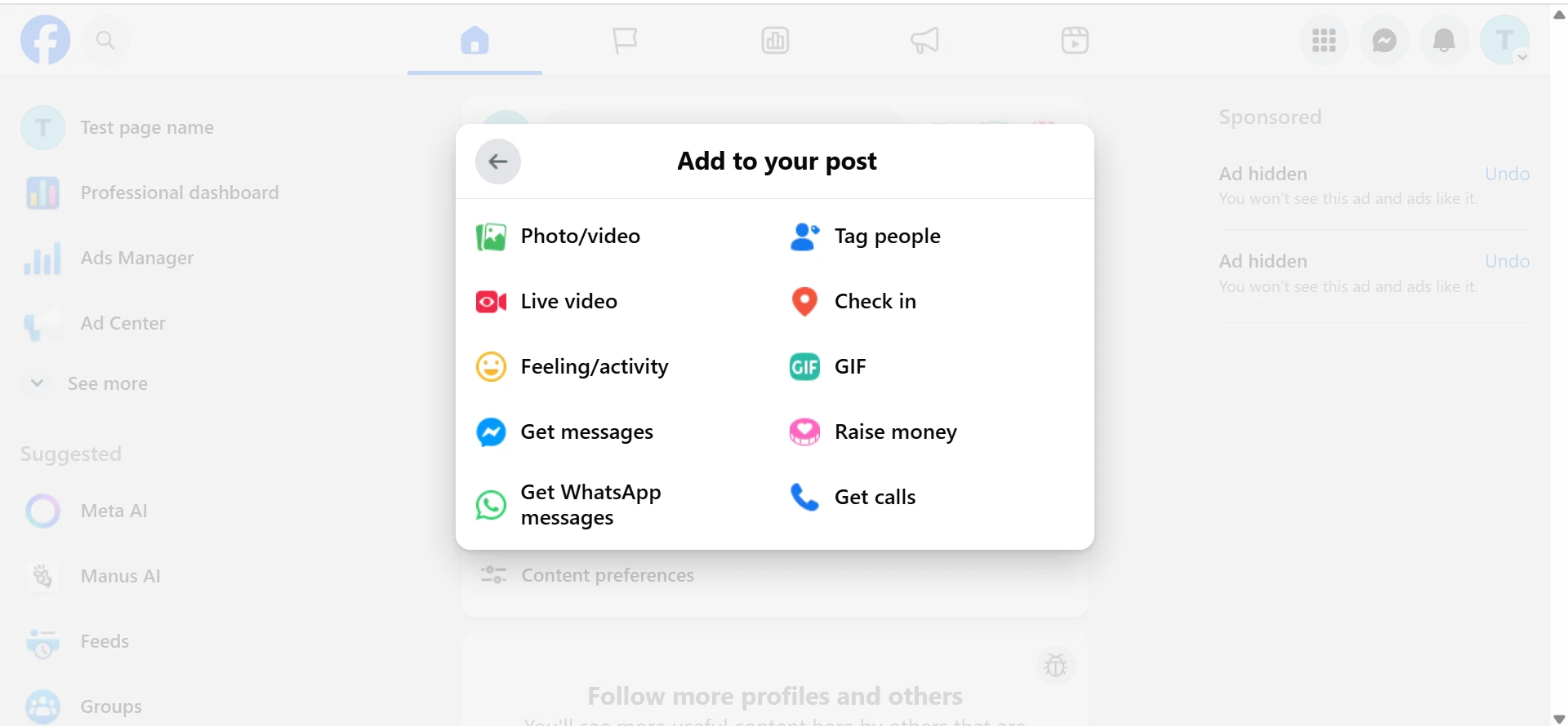 Add To Your Post Modal