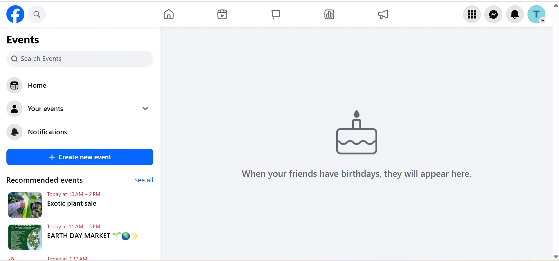 Birthdays Screen