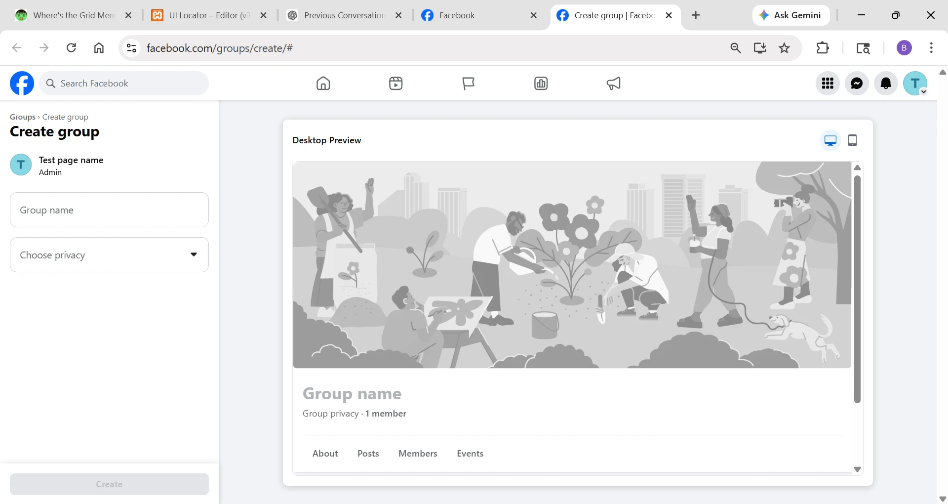 Create Group Screen