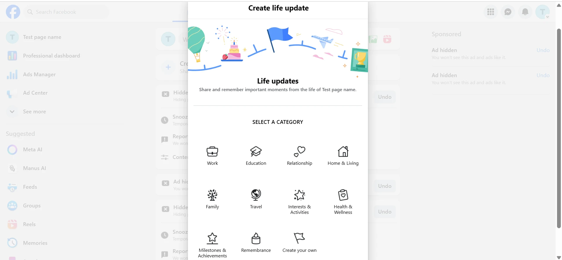 Life Update Modal
