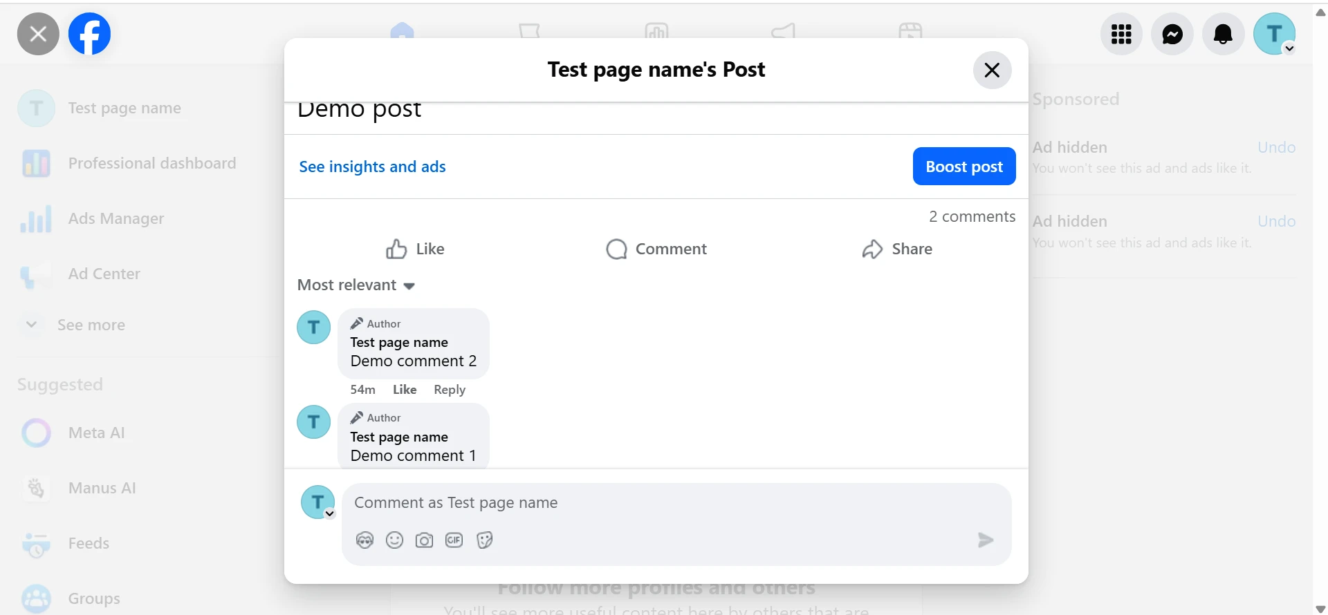 Comments Section
