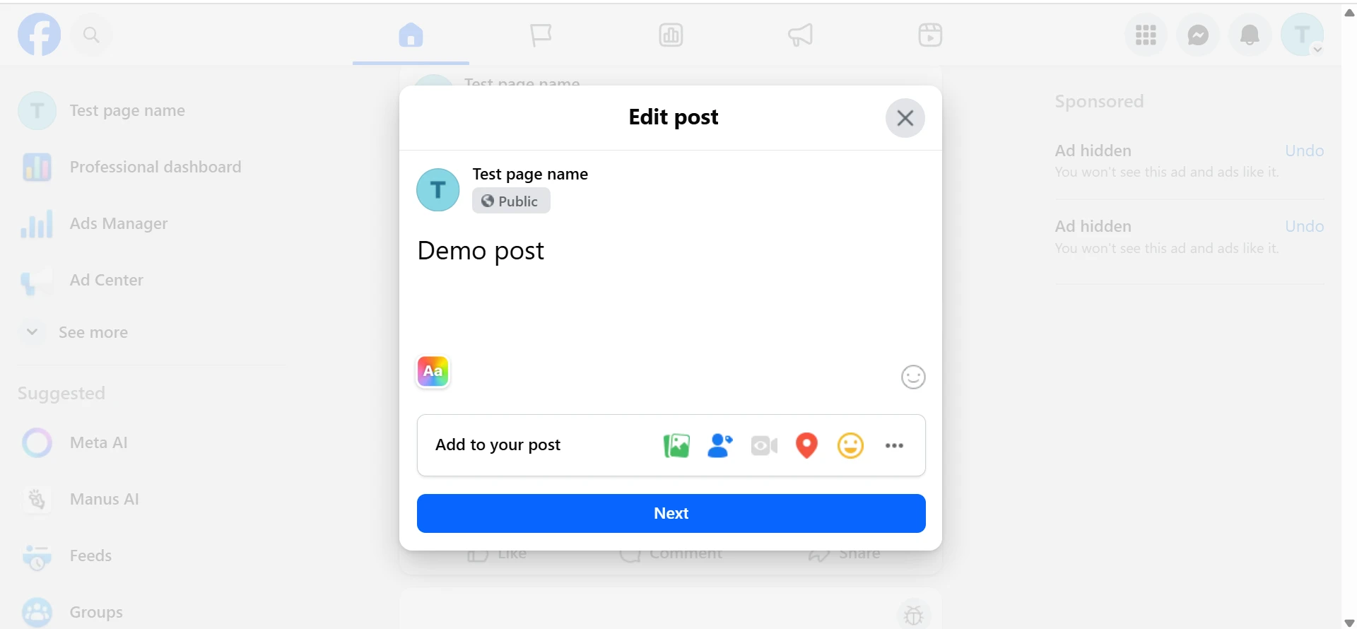 Edit text