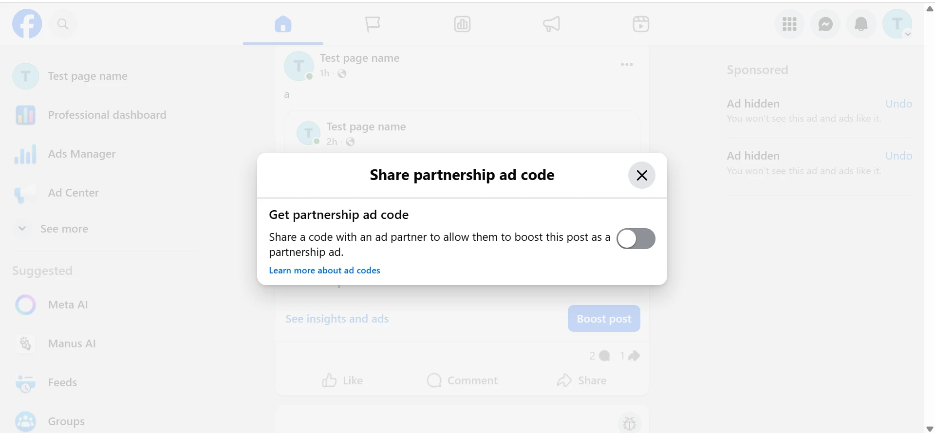 Close share code