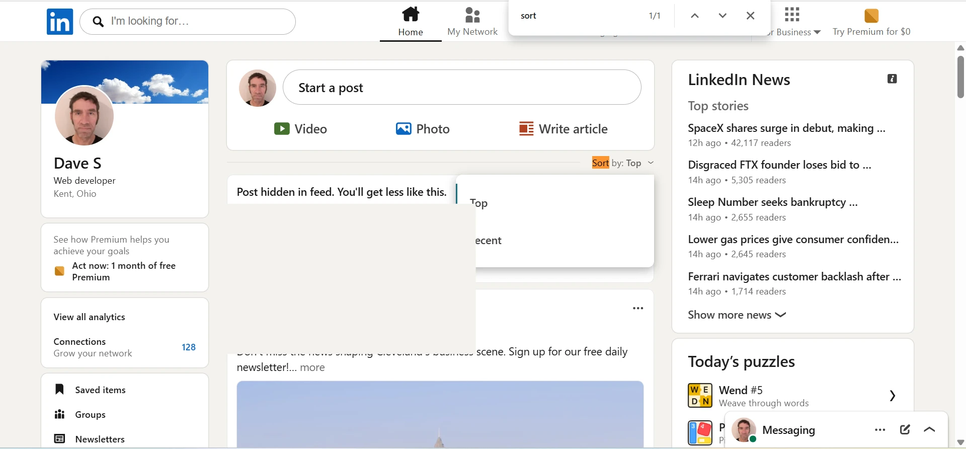 Sort By Top Menu