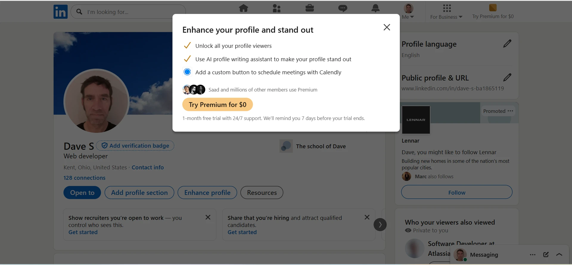Enhance Profile Modal