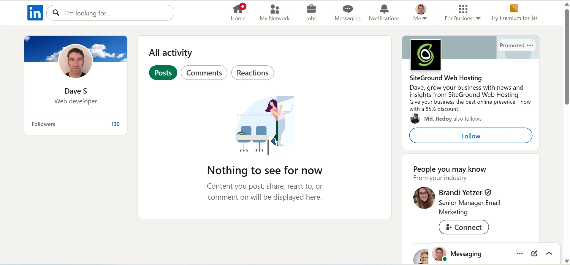 Recent Activity Screen