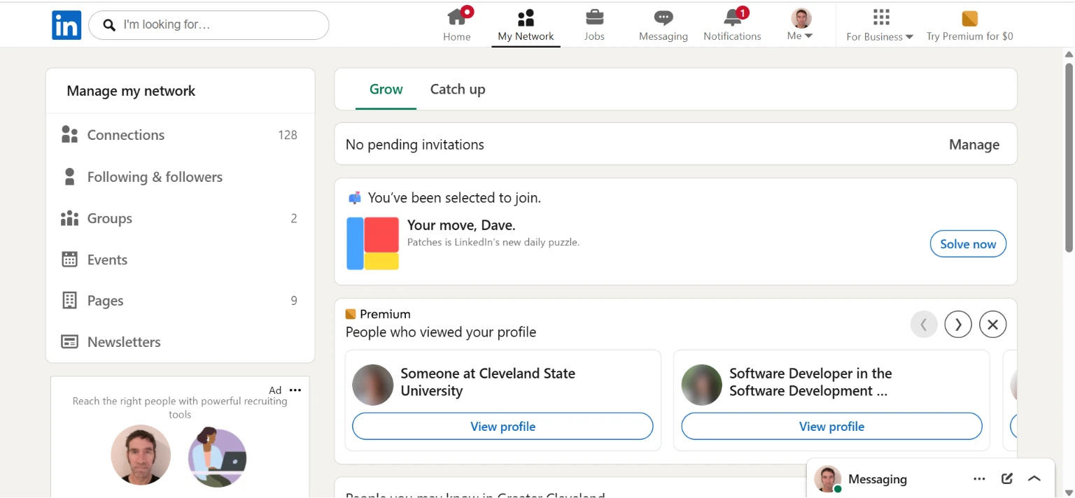 My Network Grow Screen