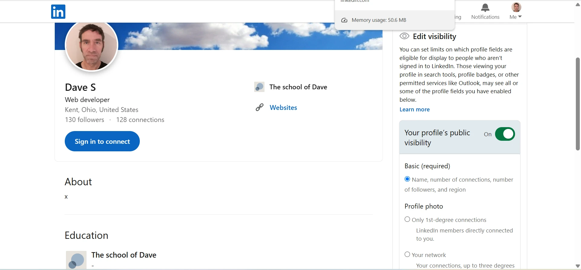 Public Profile Screen