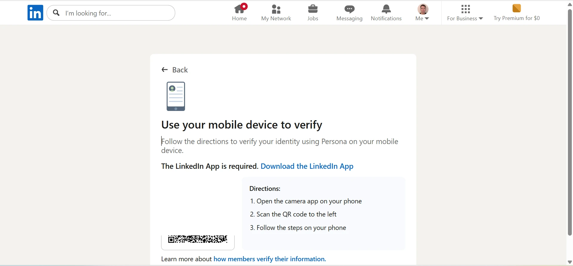 Verify Identity Persona Start Screen