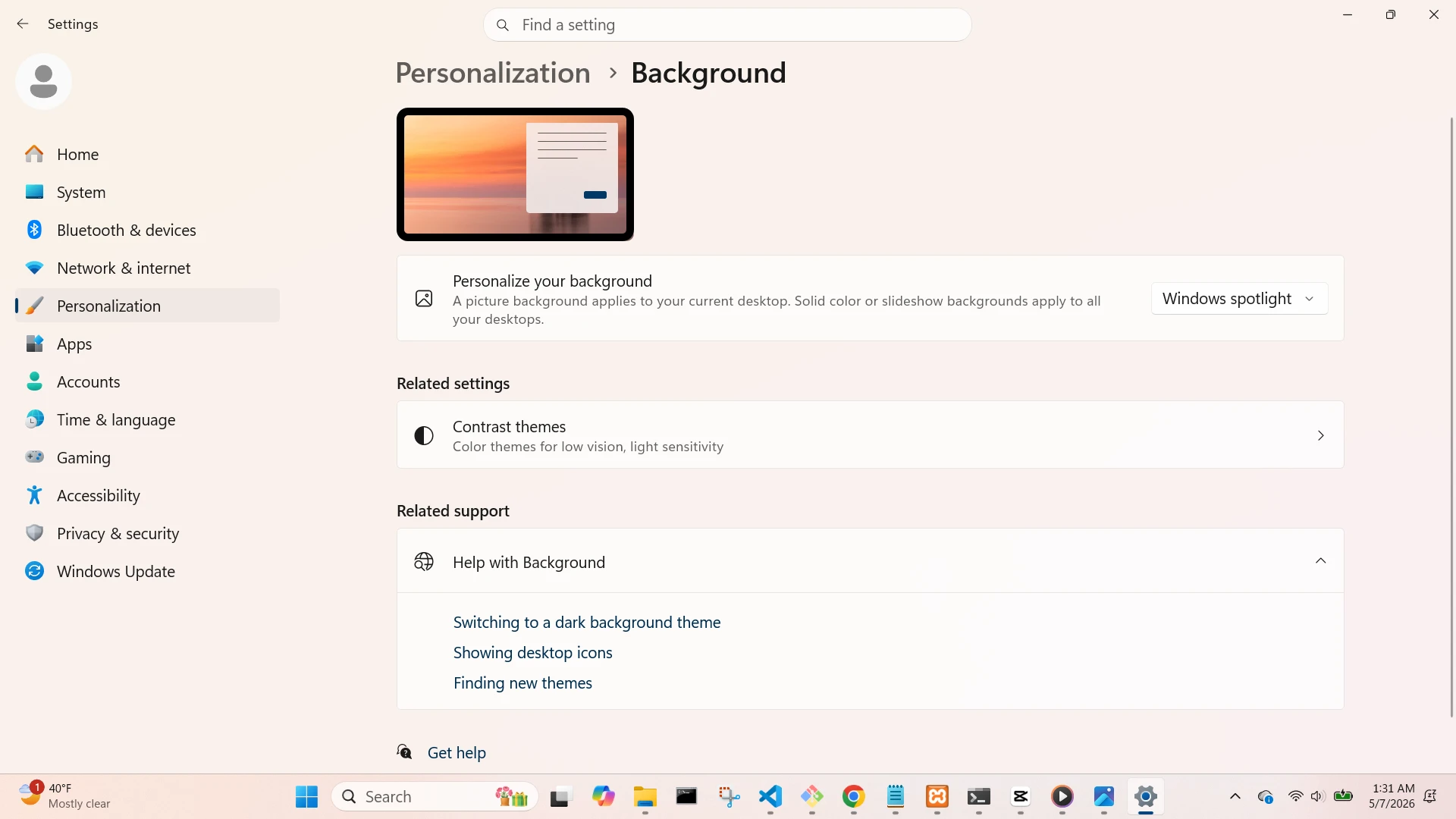 Personalization Background Screen
