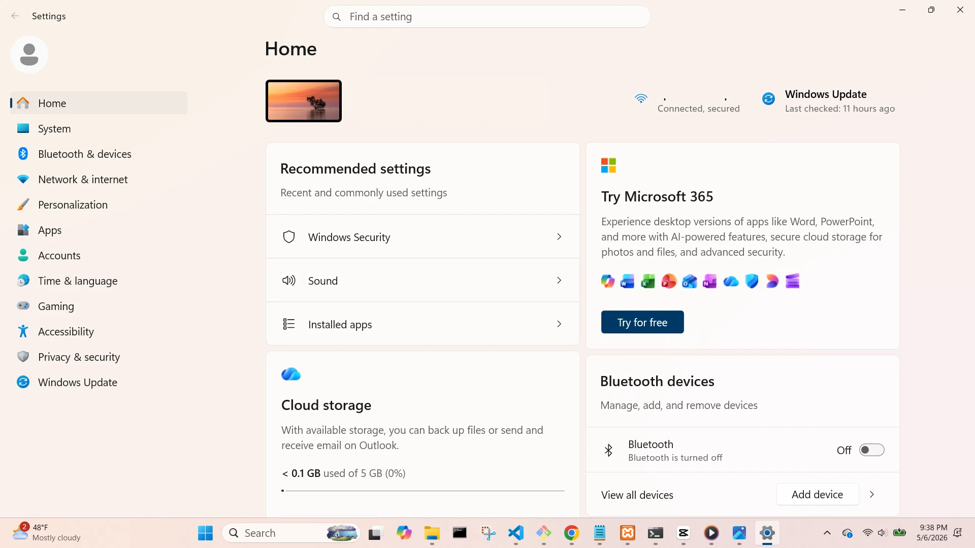 Apps settings