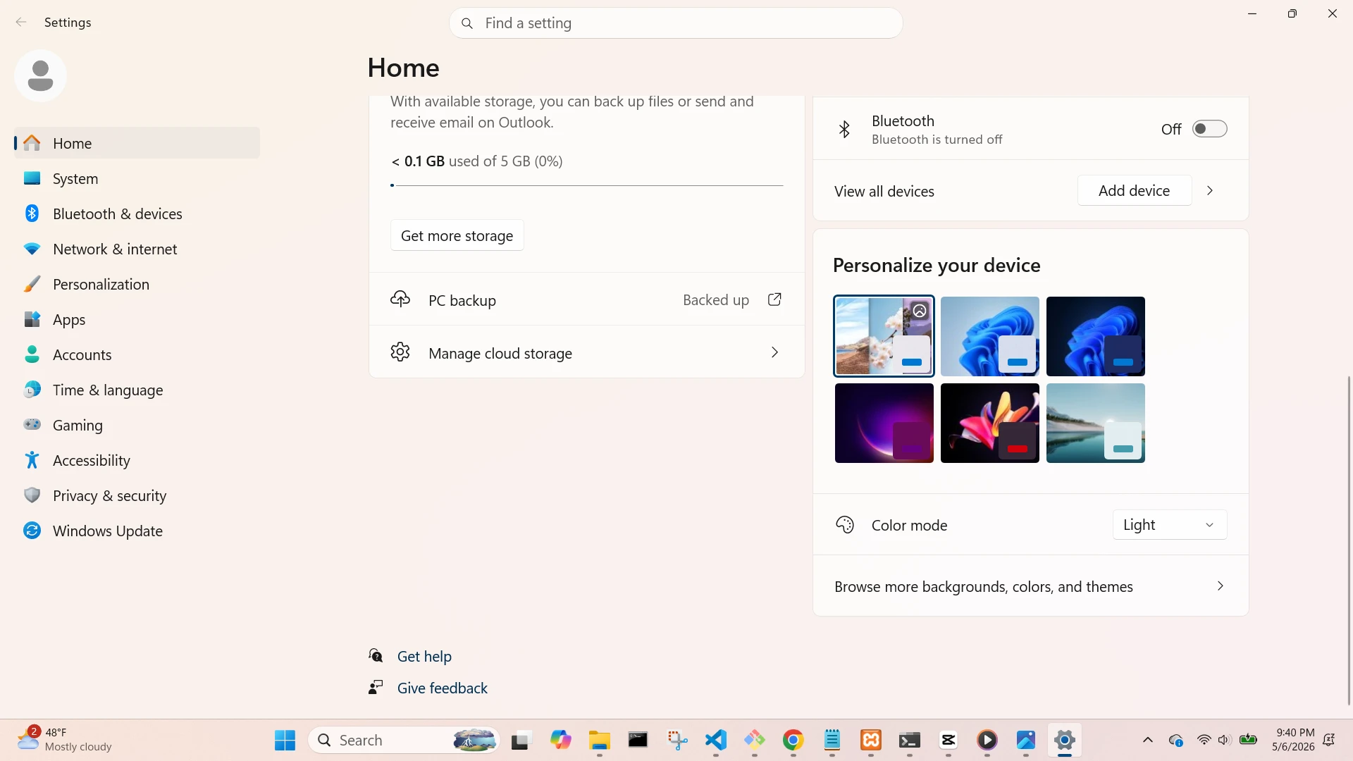 Settings Screen (Scrolled 1)