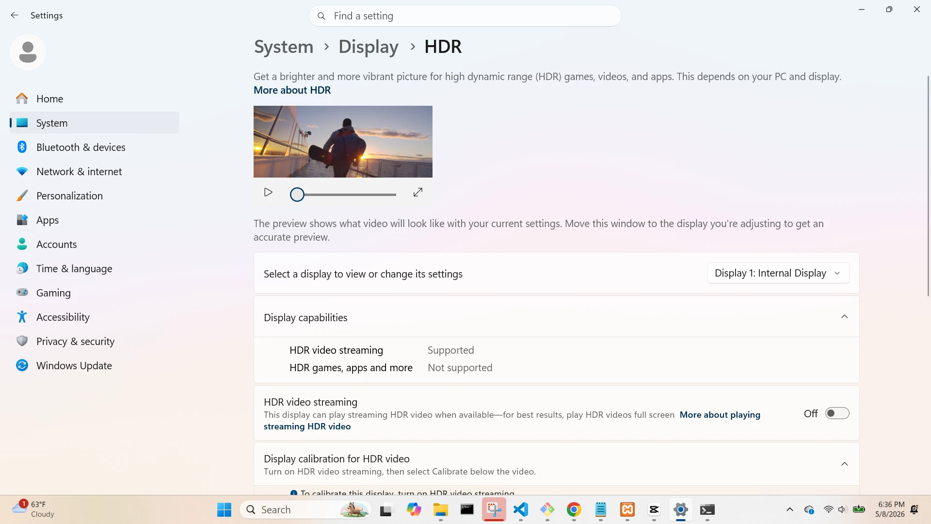 HDR Display Screen
