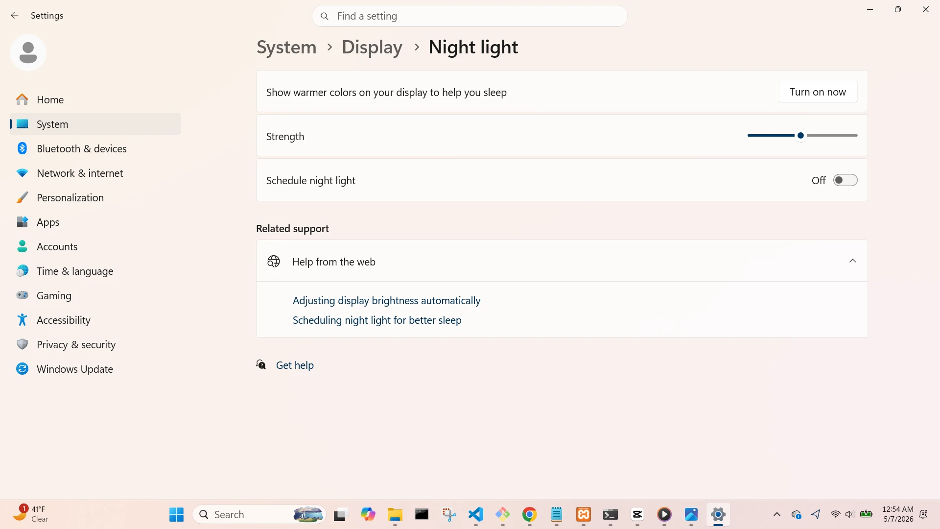 Night Light Screen