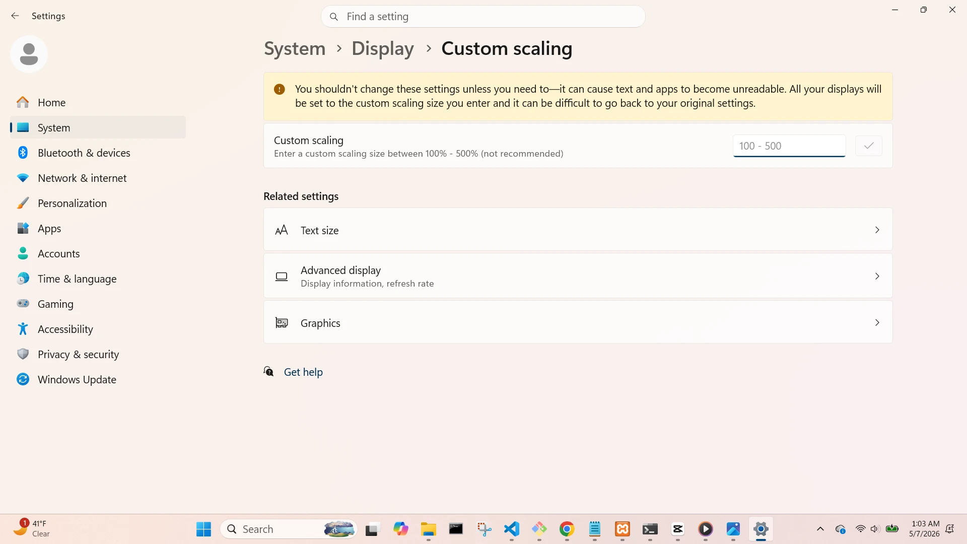 Scale and Layout Screen