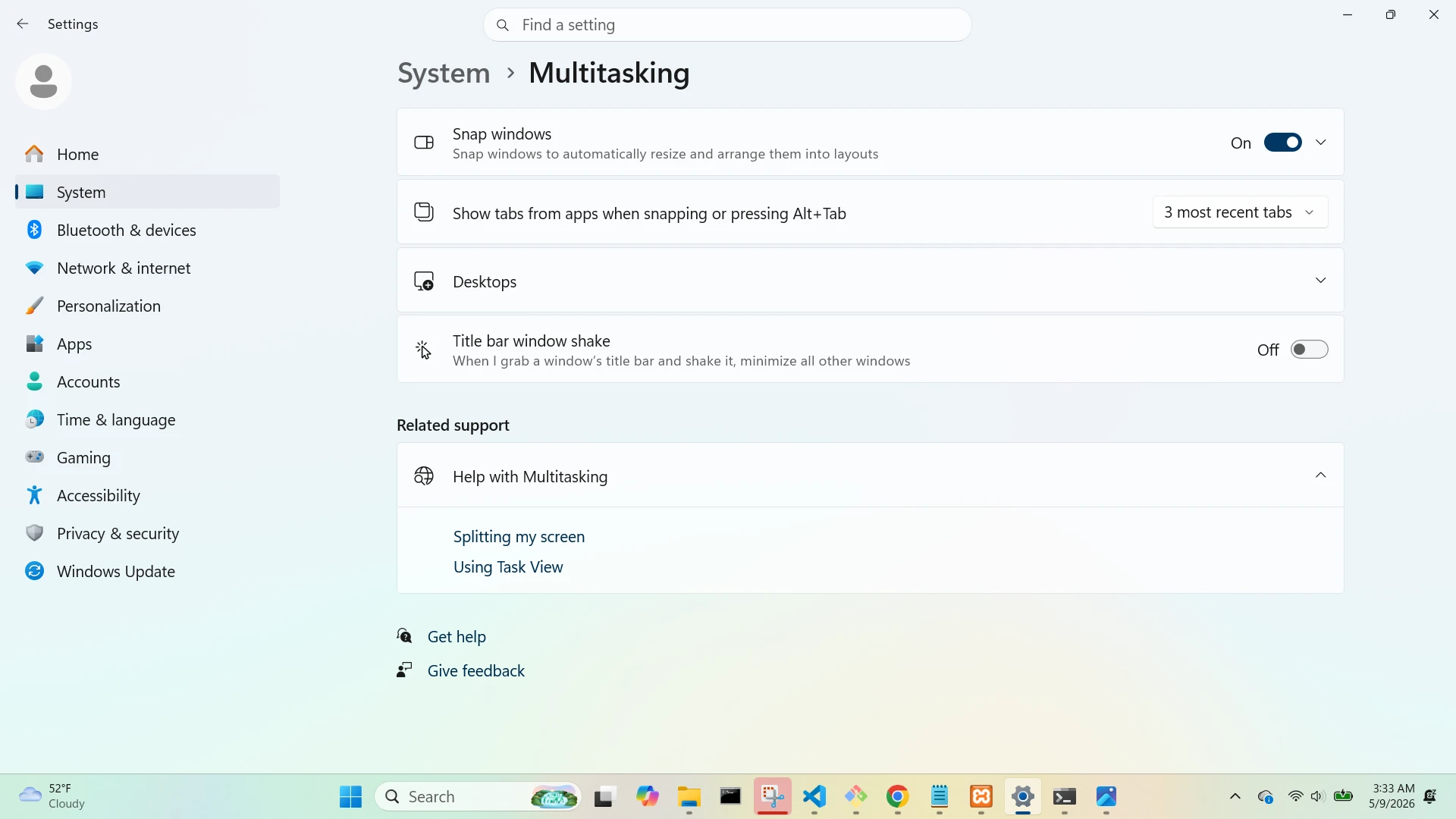 Multitasking Screen