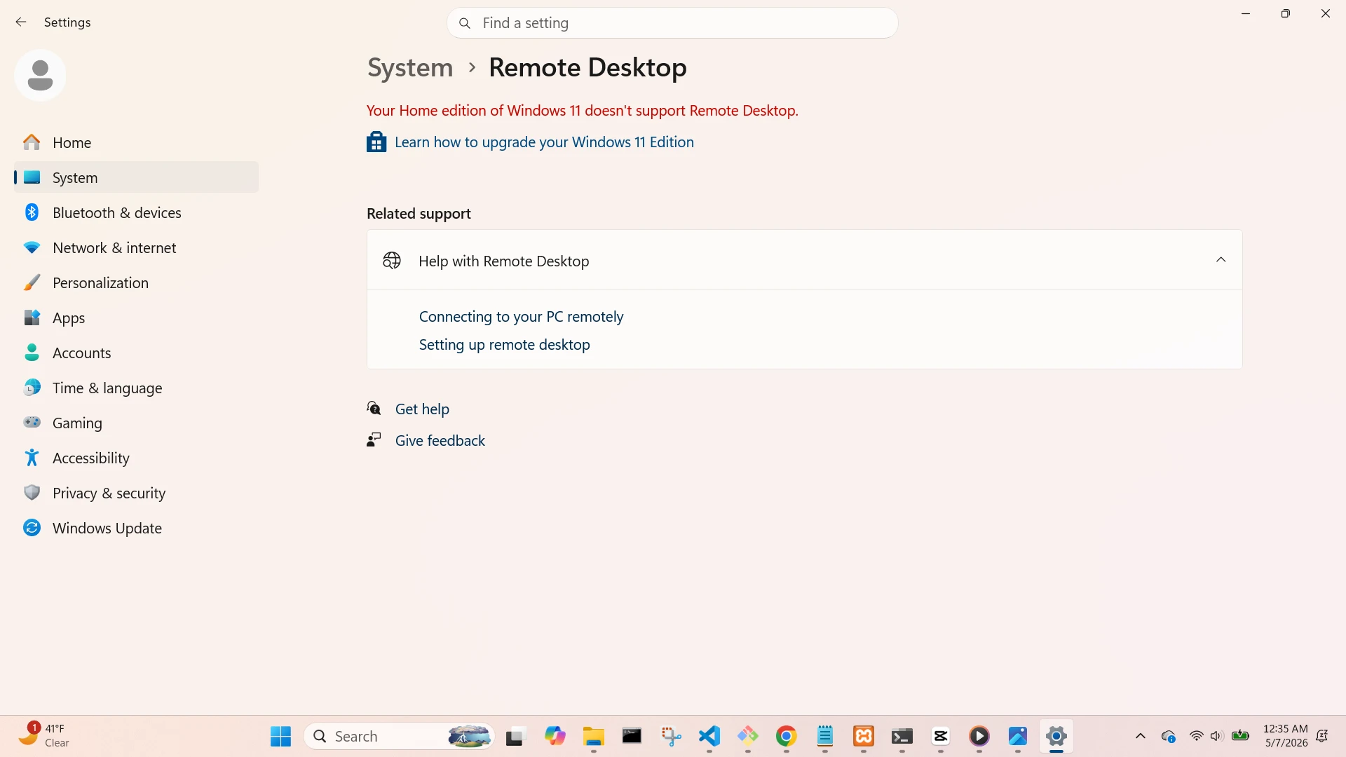 Remote Desktop Screen