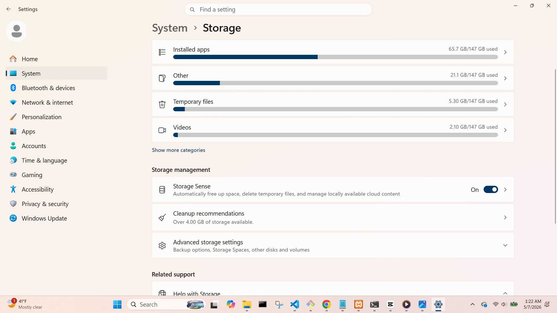 Remove temporary files